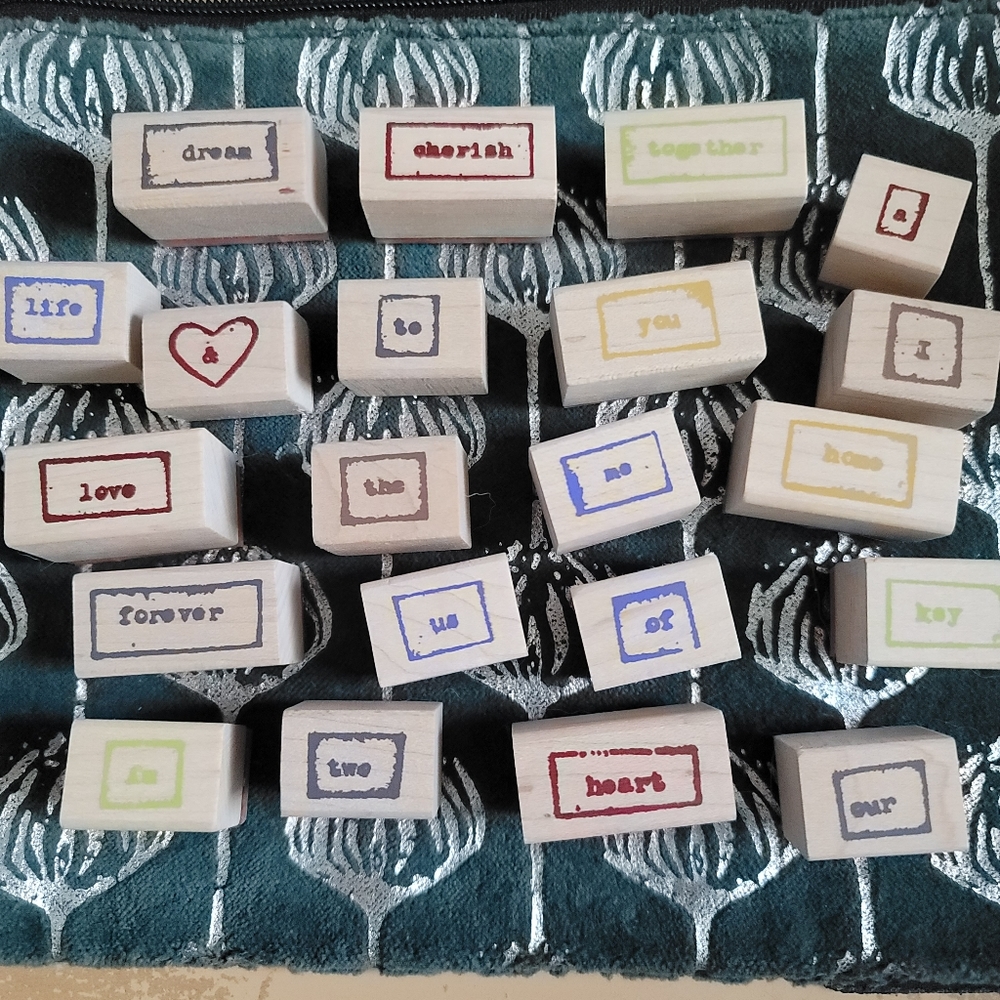 Set of 21 "Typeface" Stamps for Crafting, Cardmaki